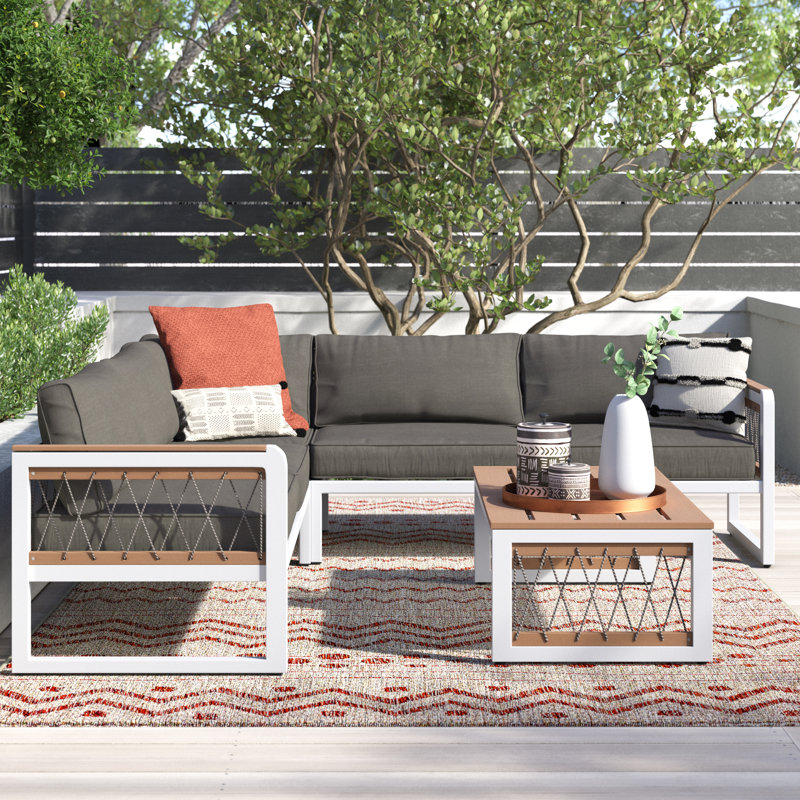 Benson 4 Piece Sectional Seating Group with Cushions & Reviews Joss